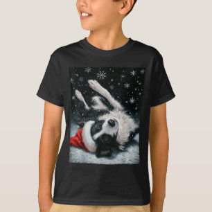 Winter Christmas Holiday Border Collie T-Shirt