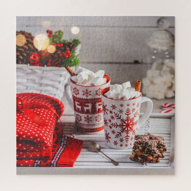 Winter Christmas Holiday Festive Hot Chocolate Mug Jigsaw Puzzle (Vertical)