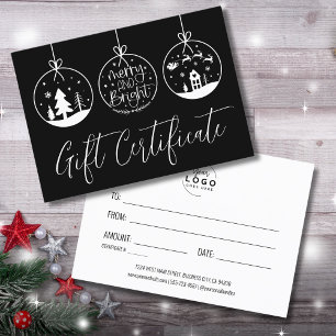 Winter Christmas Holiday Gift Certificate