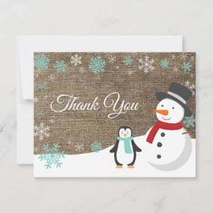 Winter Christmas Holiday Snowflake Thank You card