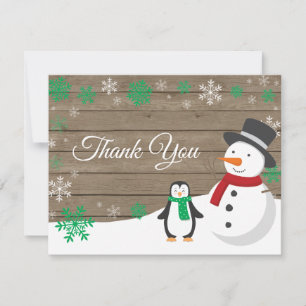 Winter Christmas Holiday Snowflake Thank You card