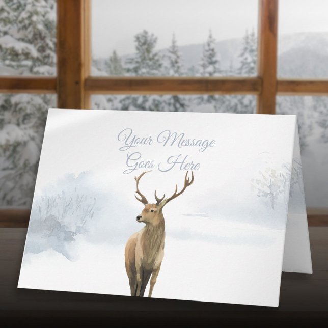 Winter Christmas Holidays Elegant Stag Holiday Card (Winter Christmas Holidays Elegant Stag Holiday Card)