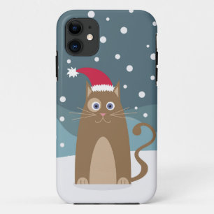 Winter christmas holidays santa cat pet animal Case-Mate iPhone case