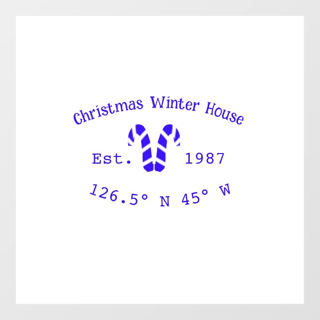 Winter Christmas house blue candy canes est. Year  (Sheet)