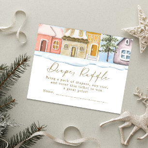 Winter Christmas It takes a Village Baby Shower Enclosure Card