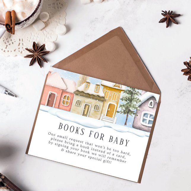 Winter Christmas It takes a Village Baby Shower   Enclosure Card (Creator Uploaded)