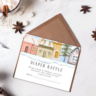 Winter Christmas It takes a Village Baby Shower   Enclosure Card