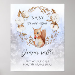 Winter Christmas It's Cold Outside Baby Shower Poster