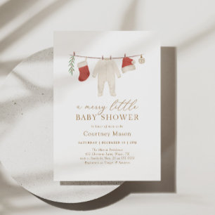 Winter Christmas Merry Little Baby Shower Invitation