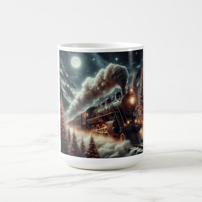 Winter/Christmas night train Coffee Mug (Center)