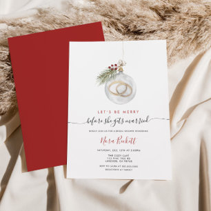 Winter Christmas Ornament Bridal Shower Invitation
