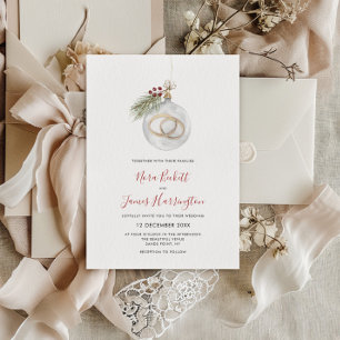 Winter Christmas Ornament Wedding Invitation