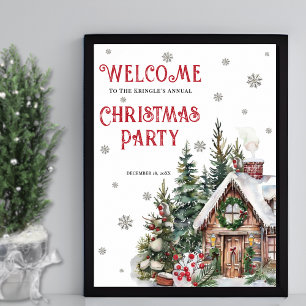 Winter Christmas Party Welcome Sign