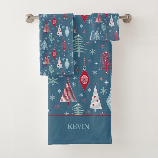 Winter Christmas pattern.  Bath Towel Set (Insitu)