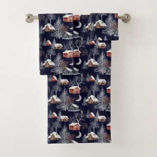Winter Christmas Pattern  Bath Towel Set