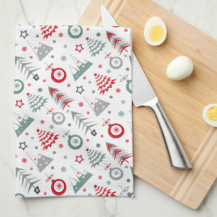 Winter Christmas pattern.  Kitchen Towel