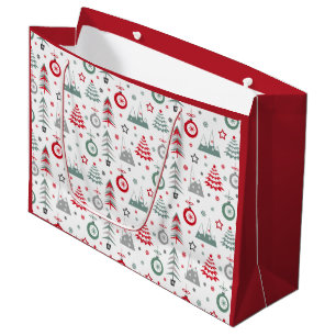 Winter Christmas pattern. Large Gift Bag