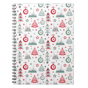 Winter Christmas pattern. Notebook