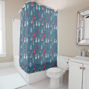 Winter Christmas pattern. Shower Curtain