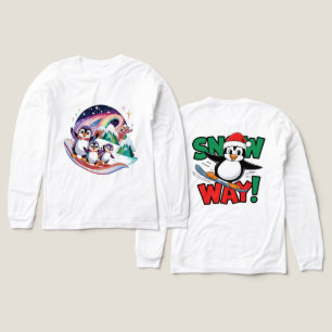 Winter Christmas Penguin Adventure in Snowy Wonder Tri-Blend Shirt