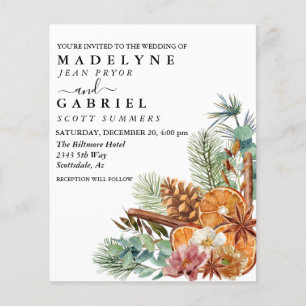 Winter Christmas Pine Bouquet Wedding