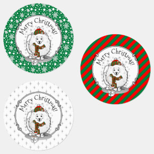 Winter Christmas Pomeranian (white) Dog Scarf Snow