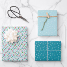 Winter Christmas Retro Inspired Blue Patterns