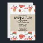 Winter Christmas Rustic Kraft Holiday Baby Shower Invitation<br><div class="desc">Customise with any text</div>