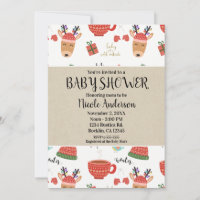 Winter Christmas Rustic Kraft Holiday Baby Shower