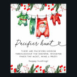 Winter Christmas Santa Baby Shower Pacifier Hunt Poster<br><div class="desc">Add some festive fun to your baby shower with our Winter Christmas Santa Baby Shower Pacifier Hunt Poster. This playful poster features a jolly Santa Claus surrounded by wintery elements like snowflakes, holly, and greenery, perfectly capturing the holiday spirit. Use it to direct guests to the pacifier hunt, a fun...</div>