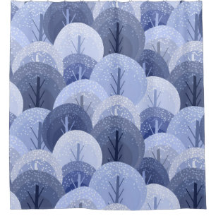 Winter Christmas seamless pattern. The pattern wit Shower Curtain