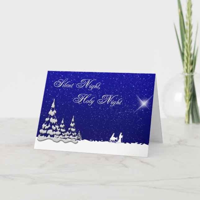 Winter Christmas Silent Night Holiday Card (Front)