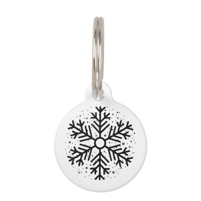 Winter Christmas Snowflake Matching Group Holiday  Pet Tag (Front)