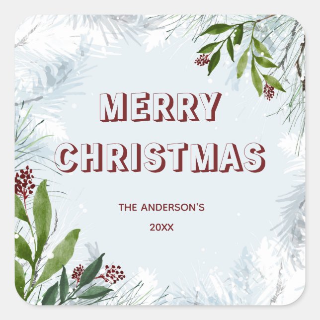 Winter Christmas    Square Sticker (Front)