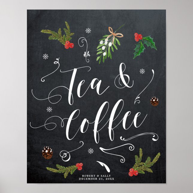 winter christmas tea and coffee sign wedding (Front)