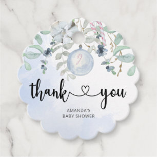 Winter Christmas Thank You Favour Tags