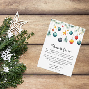 Winter Christmas Theme Wedding Thank You Card