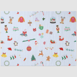 Winter Christmas themed iced blue Santa Clause cut Tissue Paper