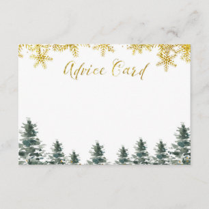 Winter Christmas Tree Baby Shower Advice Card