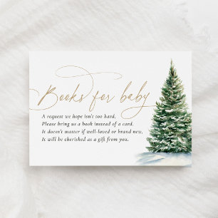Winter Christmas Tree Baby Shower Books for Baby Enclosure Card