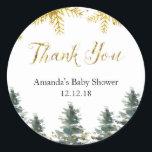Winter Christmas Tree Baby Shower Thank You Tag<br><div class="desc">Winter Christmas Tree Baby Shower Thank You Tag</div>