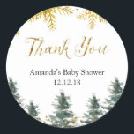 Winter Christmas Tree Baby Shower Thank You Tag<br><div class="desc">Winter Christmas Tree Baby Shower Thank You Tag</div>