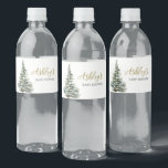 Winter Christmas Tree Baby Shower  Water Bottle Label<br><div class="desc">Elevate your baby shower with our charming Baby It's Cold Outside Baby Shower Bottle Label Printable. Adorned with adorable baby motifs,  these customisable labels add a touch of whimsy to your event. Personalise to create a delightful atmosphere that makes your refreshments as adorable as they are refreshing! 

BS563</div>