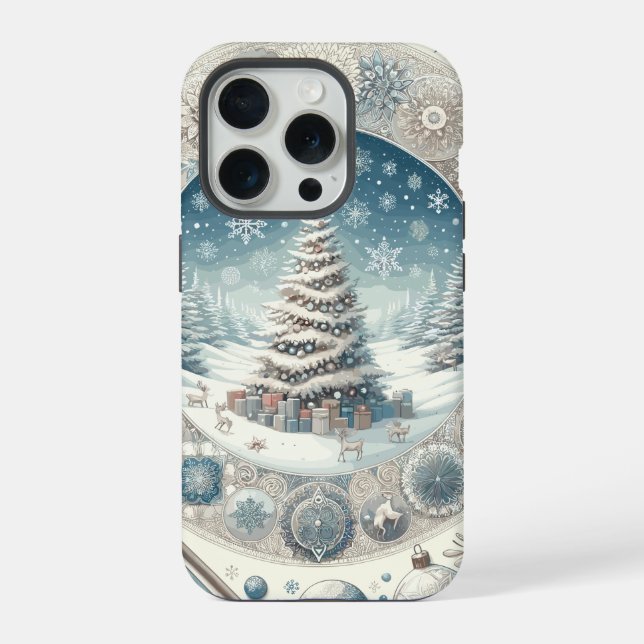 Winter Christmas Tree iPhone Case (Back)