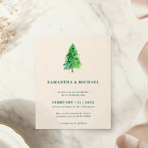 Winter Christmas Tree   Simple Elegant Wedding Flyer