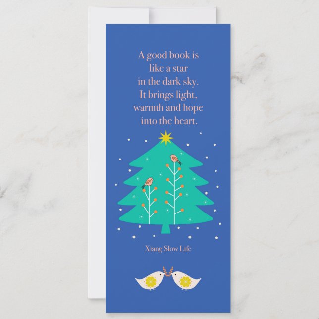 Winter Christmas Tree with Birds Bookmark (Front)
