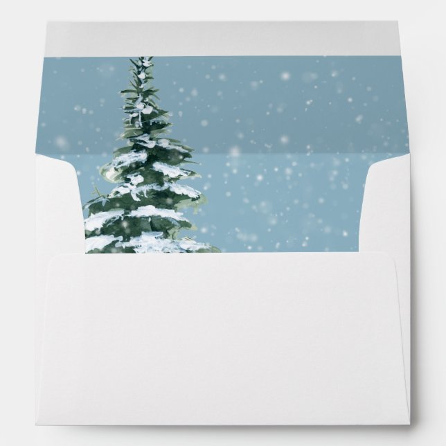 Winter Christmas Tree with Snow Envelope (Back (Bottom))