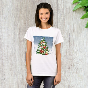 Winter Christmas Tree Womens T-Shirt