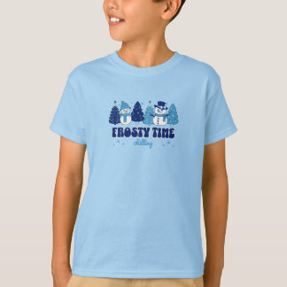 Winter Christmas Trees and Snowmen Frosty Time T-Shirt