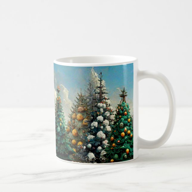 Winter Christmas Trees Nature Scene Coffee Mug (Right)